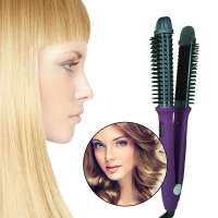 Professional 2 in 1 Fast Ceramic Hair brush LED Display Hair Straightener or Curler Electric Ceramic Hair Curler Straightener