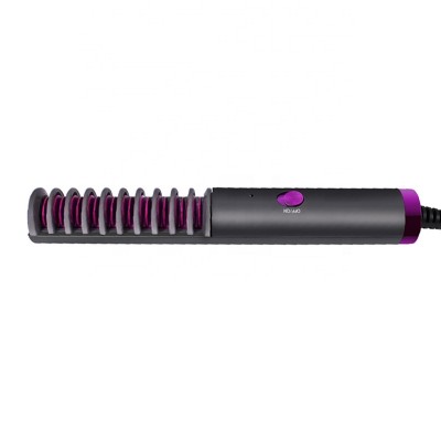 Profession Hair care Comb Fast Smoothing Electric Hair Straightener Brush Ceramic Heating Temperature Purple Anti-scalding