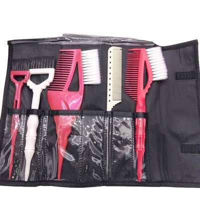 Barber Shop Professional Hair Dye Comb Suit Home DIY Essential Tool Hairdressing Baking Oil Comb with Brush Dyeing Coloring Bag